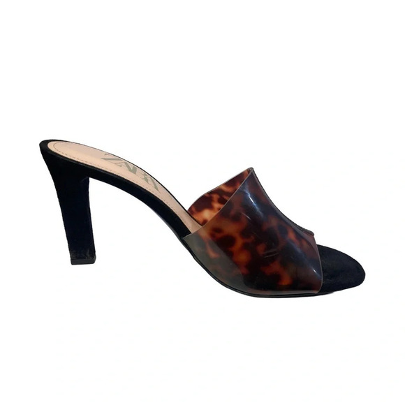 Zara Open-Toes High-Heeled Mules | Tortoiseshell | Size 39 /  8 - Picture 7 of 10